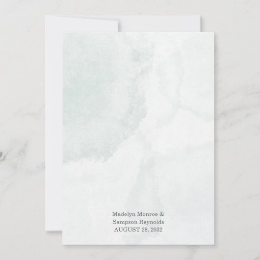 Elegant Sage Green Watercolor Foliage Wedding  Kaart (Achterkant)