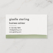 Elegant Sage Green Watercolor Modern Professional Visitekaartje (Achterkant)
