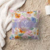 Elegant Sage Green Waterverf Floral Roos Pattern Kussen (Deken)