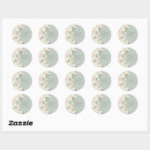 Elegant Sage Green Waterverf Floral Wedding Ronde Sticker (Vel)
