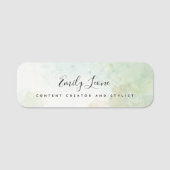 Elegant Sage Green Waterverf Naamplaatje (Voorkant)