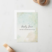 Elegant Sage Green Waterverf Notitiekaartje (Voorkant / Achterkant in situ)