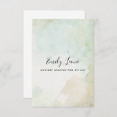 Elegant Sage Green Waterverf Notitiekaartje (Voorkant / Achterkant)