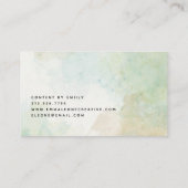 Elegant Sage Green Waterverf Visitekaartje (Achterkant)