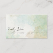 Elegant Sage Green Waterverf Visitekaartje (Voorkant)