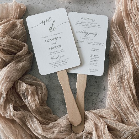 Elegant Sage Green We Do Wedding Program Handwaaier