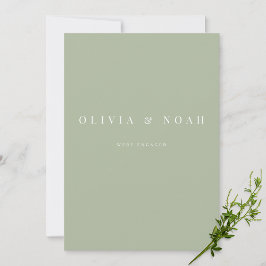 Elegant Sage Green We zijn verloofd Aankondiging K