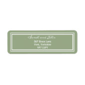 Elegant Sage Green Wedding Address Label (Voorkant)