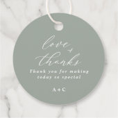 Elegant Sage Green Wedding Classy Round Bedankjes Labels (Achterkant)