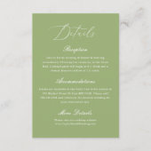 Elegant Sage Green Wedding Details Informatiekaartje (Voorkant)