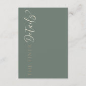 Elegant Sage Green Wedding Details Informatiekaartje (Voorkant)
