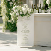 Elegant Sage Green Wedding Drinks Bar Menu Banner Poster