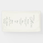 Elegant Sage Green Wedding Drinks Menu Sign Spandoek (Horizontaal)