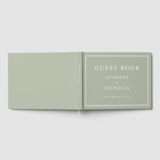 Elegant Sage Green Wedding Gastenboek (Volledig)