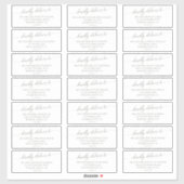 Elegant Sage Green Wedding Guest Adresetiketten Sticker (Vel)