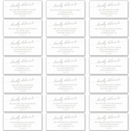 Elegant Sage Green Wedding Guest Adresetiketten Sticker (Voorkant)