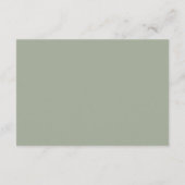 Elegant Sage Green Wedding Hotel Accommodatie Informatiekaartje (Achterkant)