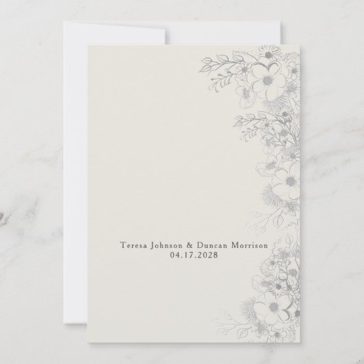 Elegant Sage Green Wedding Kaart (Achterkant)