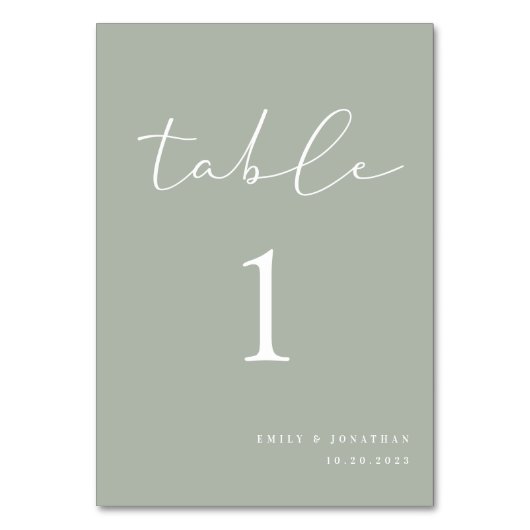 Elegant Sage Green Wedding Kaart (Voorkant)