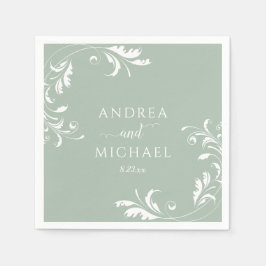 Elegant Sage Green Wedding Napkins Servet