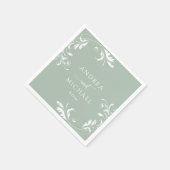 Elegant Sage Green Wedding Napkins Servet (Hoek)
