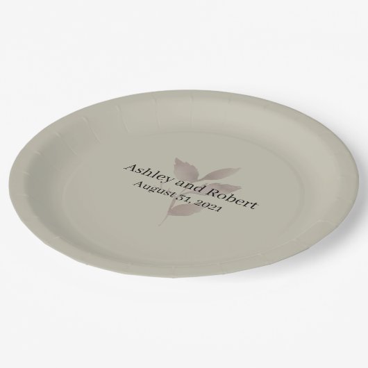 Elegant Sage Green Wedding Papieren Bordje (Gekanteld)