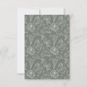 Elegant Sage Green Wedding QR Code Gelieve te antw RSVP Kaartje (Achterkant)