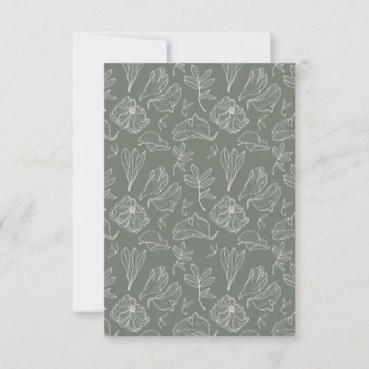 Elegant Sage Green Wedding QR Code Gelieve te antw RSVP Kaartje (Achterkant)