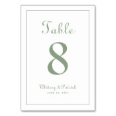 Elegant Sage Green Wedding Reception Formele Dinne Kaart (Voorkant)