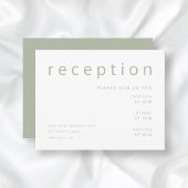 Elegant Sage Green Wedding Reception Informatiekaartje