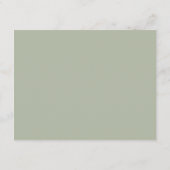Elegant Sage Green Wedding Reception Informatiekaartje (Achterkant)