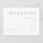 Elegant Sage Green Wedding Reception Informatiekaartje (Voorkant)