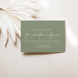 Elegant Sage Green Wedding Reception Kaarten
