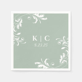 Elegant Sage Green Wedding Reception Servet