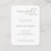 Elegant Sage Green Wedding Rehearsal Dinner Informatiekaartje (Voorkant)