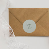 Elegant Sage Green Wedding Ronde Sticker