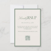 Elegant Sage Green Wedding RSVP Kaartje (Voorkant)