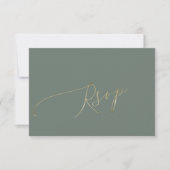 Elegant Sage Green Wedding RSVP Kaartje (Voorkant)