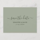 Elegant Sage Green Wedding Save the Date Aankondigingskaart (Voorkant)