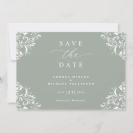 Elegant Sage Green Wedding Save the Date Cards
