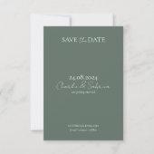 Elegant Sage Green Wedding Save the Date Cards (Voorkant)