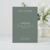 Elegant Sage Green Wedding Save the Date Cards (Staand voorkant)