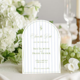 Elegant Sage Green Wedding Save the Date Kaart