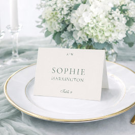 Elegant Sage Green Wedding Table Number Card Kaart