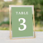 Elegant Sage Green Wedding Table Number Kaart<br><div class="desc">Elegant sage green trouwtafel nummers. Pas het aantal aan en voeg zo vele lijsten toe aangezien u nodig hebt. Controleer onze collecties voor meer overeenkomende producten.</div>