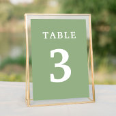 Elegant Sage Green Wedding Table Number Kaart