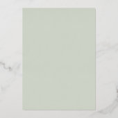 Elegant Sage Green Wedding Table Number– Real Foil Folie Uitnodiging (Achterkant)