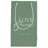 Elegant Sage Green Wedding Thank You Klein Cadeauzakje (Voorkant)