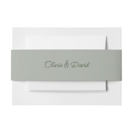 Elegant Sage Green Wedding  Uitnodigingen Wikkel