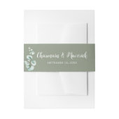 Elegant Sage Green Wedding Uitnodigingen Wikkel (Voorkant Voorbeeld)